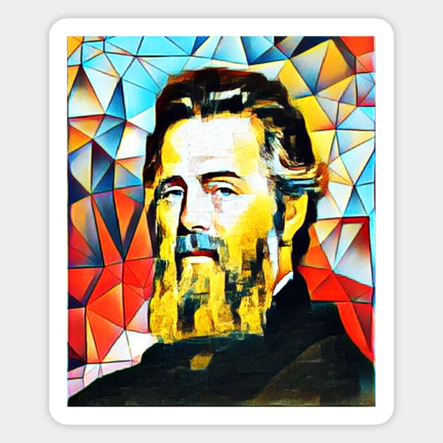 Herman Melville Abstract Portrait | Herman Melville Abstract Artwork 15 Magnet by JustLit